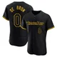 Tampa Bay Rays ＃0 Slater de Brun Men's Authentic Snake Skin City Jersey - Black