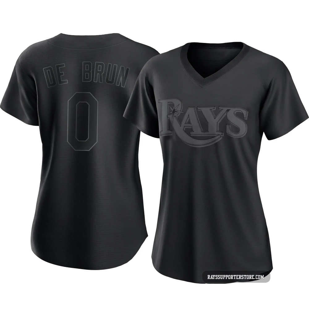 Tampa Bay Rays ＃0 Slater de Brun Women's Authentic Pitch Fashion Jersey - Black