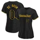 Tampa Bay Rays ＃0 Slater de Brun Women's Authentic Snake Skin City Jersey - Black