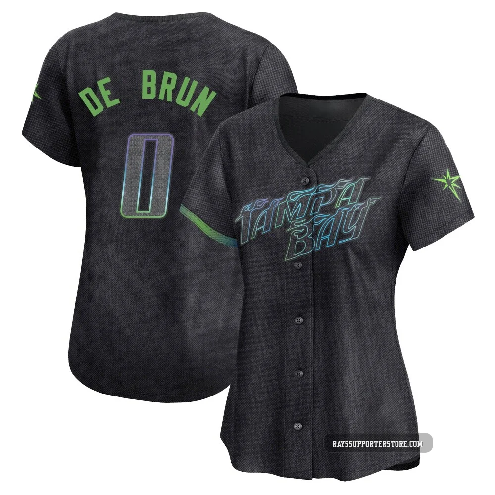 Tampa Bay Rays ＃0 Slater de Brun Women's Limited 2024 City Connect Jersey - Charcoal