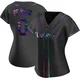 Tampa Bay Rays ＃0 Slater de Brun Women's Replica Holographic Alternate Jersey - Black