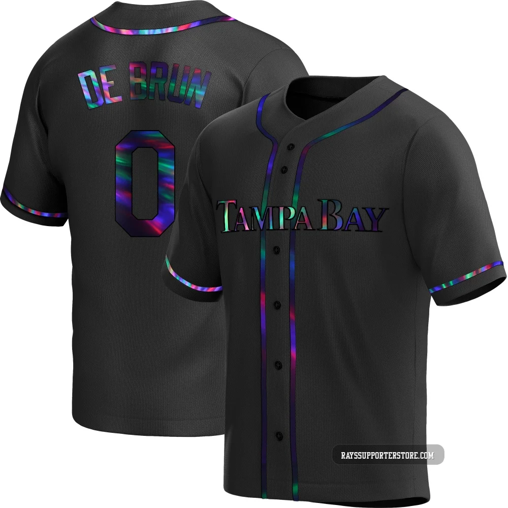 Tampa Bay Rays ＃0 Slater de Brun Youth Replica Holographic Alternate Jersey - Black