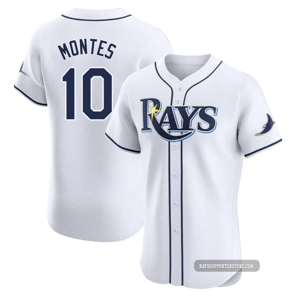 Tampa Bay Rays ＃10 Coco Montes Men's Elite Home Jersey - White