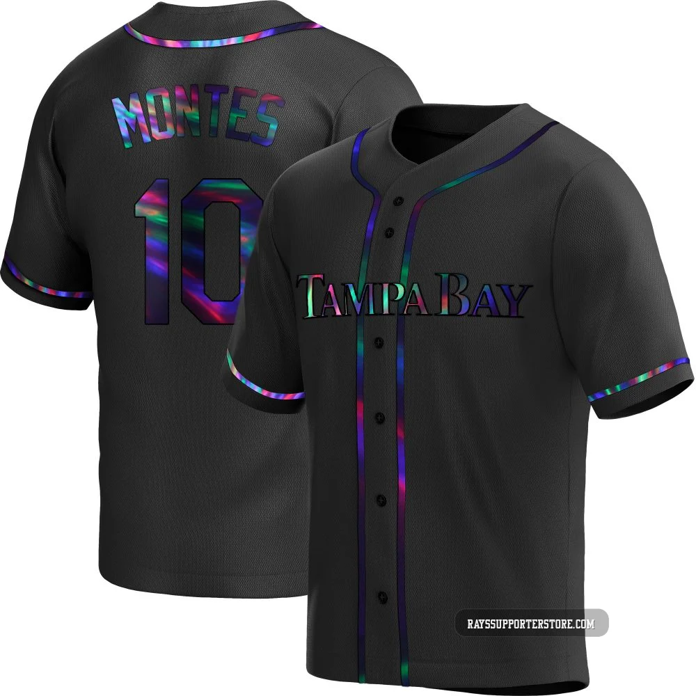 Tampa Bay Rays ＃10 Coco Montes Men's Replica Holographic Alternate Jersey - Black