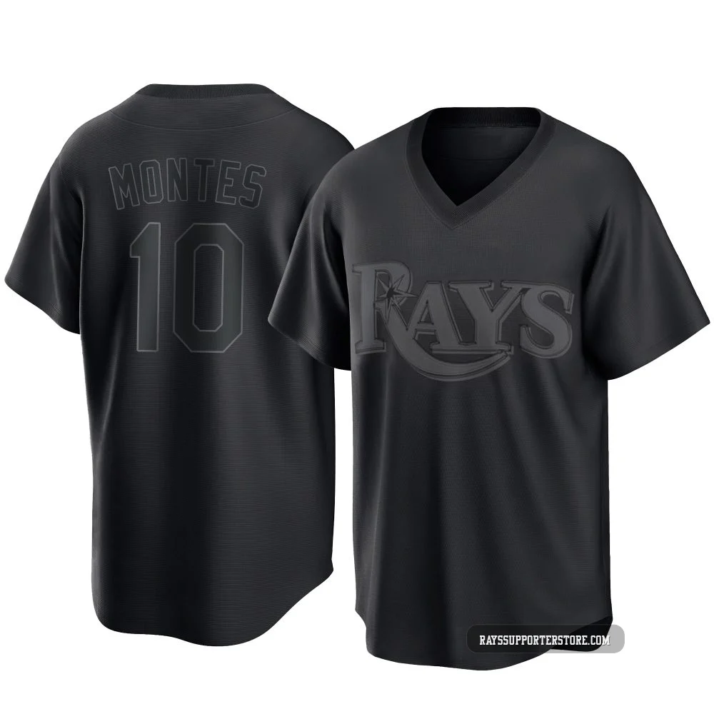 Tampa Bay Rays ＃10 Coco Montes Men's Replica Pitch Fashion Jersey - Black