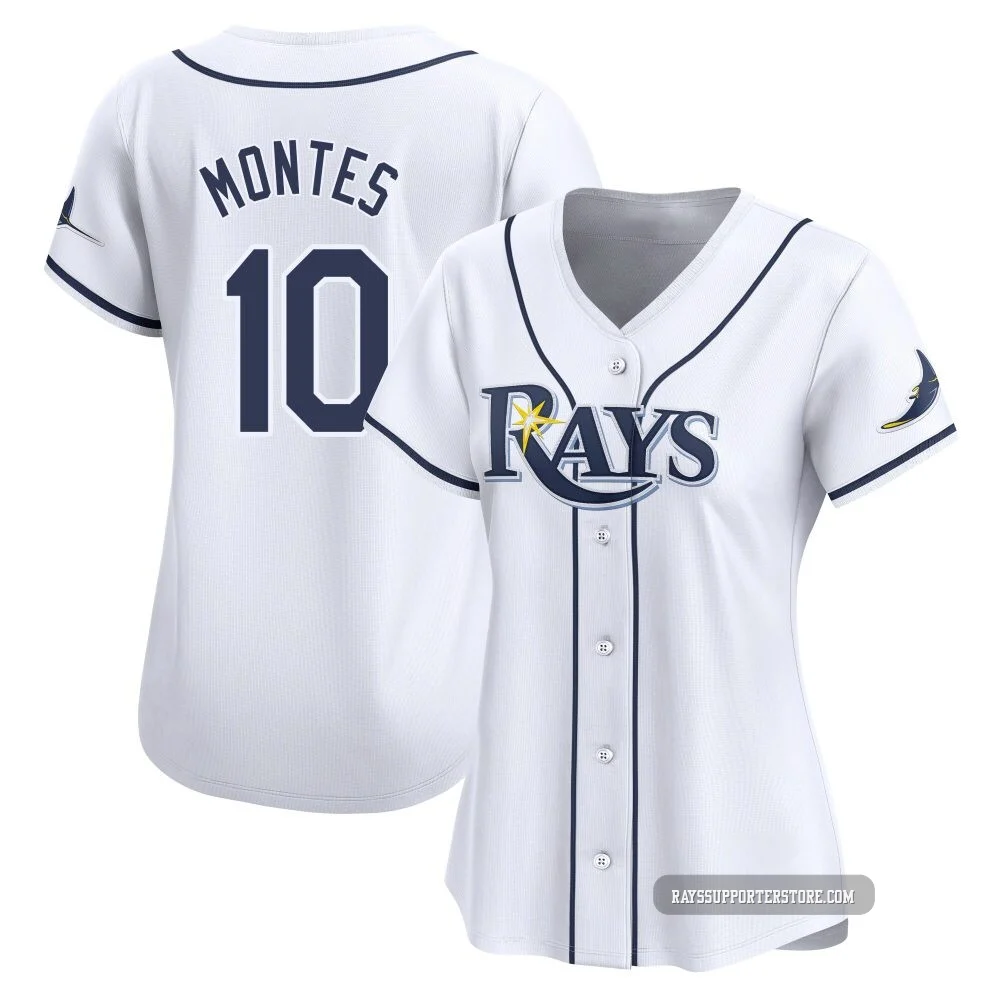 Tampa Bay Rays ＃10 Coco Montes Women's Limited Home Jersey - White