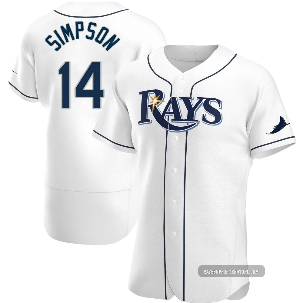 Tampa Bay Rays ＃14 Chandler Simpson Men's Authentic Home Jersey - White