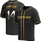 Tampa Bay Rays ＃14 Chandler Simpson Men's Replica Black en Alternate Jersey - Gold