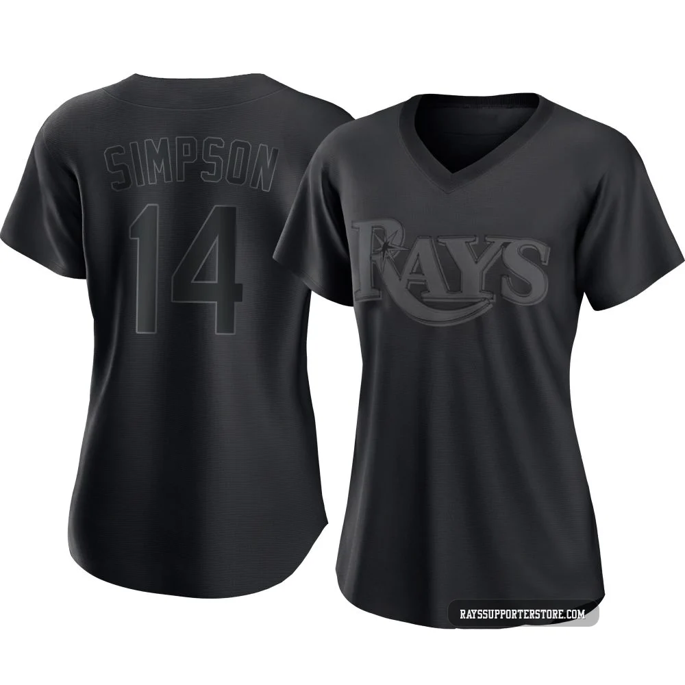 Tampa Bay Rays ＃14 Chandler Simpson Women's Authentic Pitch Fashion Jersey - Black