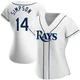Tampa Bay Rays ＃14 Chandler Simpson Women's Replica Home Jersey - White