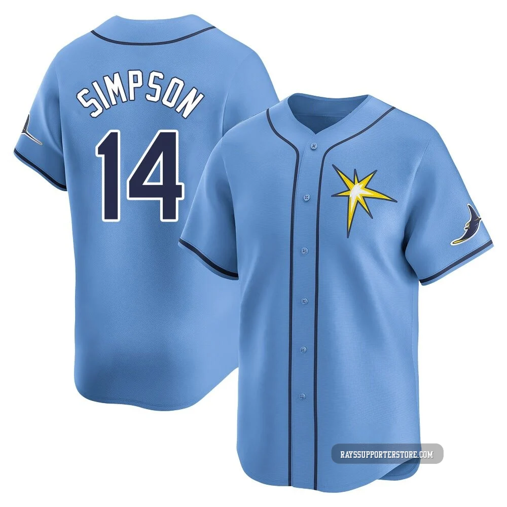 Tampa Bay Rays ＃14 Chandler Simpson Youth Limited Alternate Jersey - Light Blue