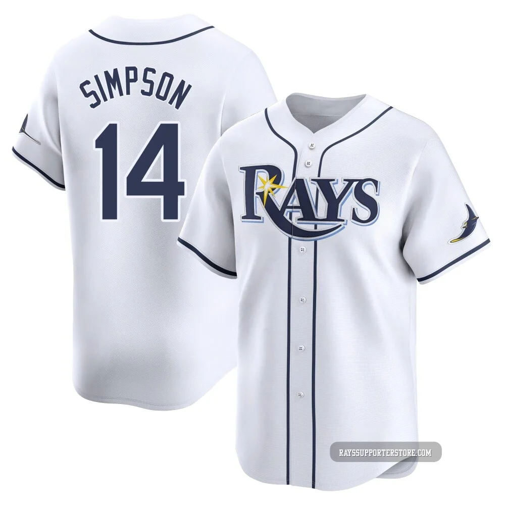 Tampa Bay Rays ＃14 Chandler Simpson Youth Limited Home Jersey - White