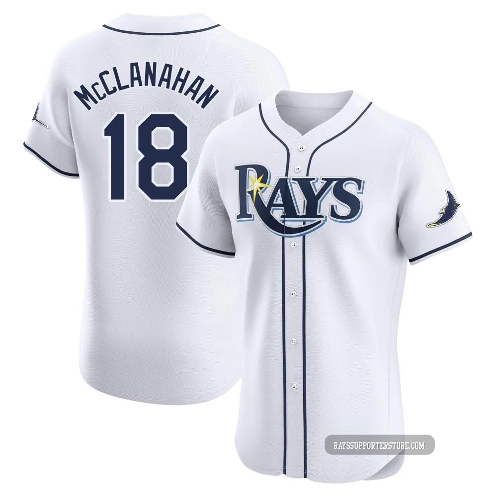 Tampa Bay Rays ＃18 Shane McClanahan Men's Elite Home Jersey - White