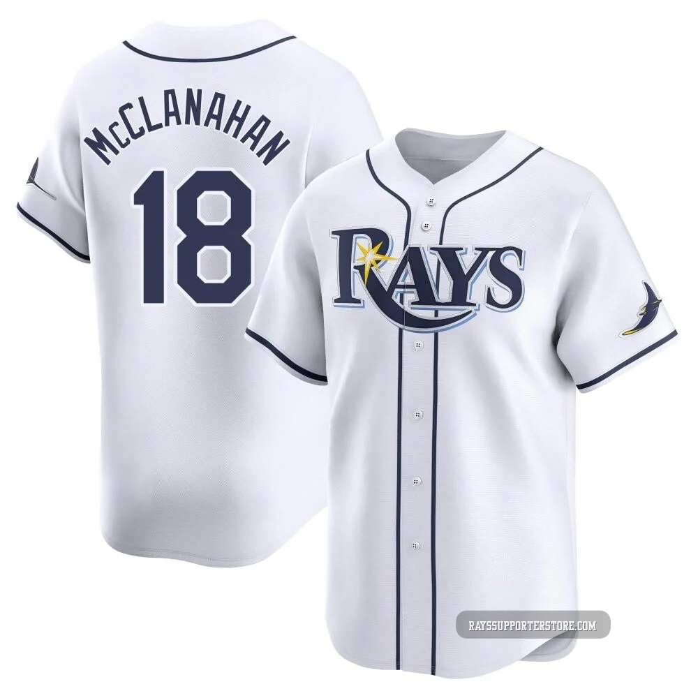 Tampa Bay Rays ＃18 Shane McClanahan Men's Limited Home Jersey - White