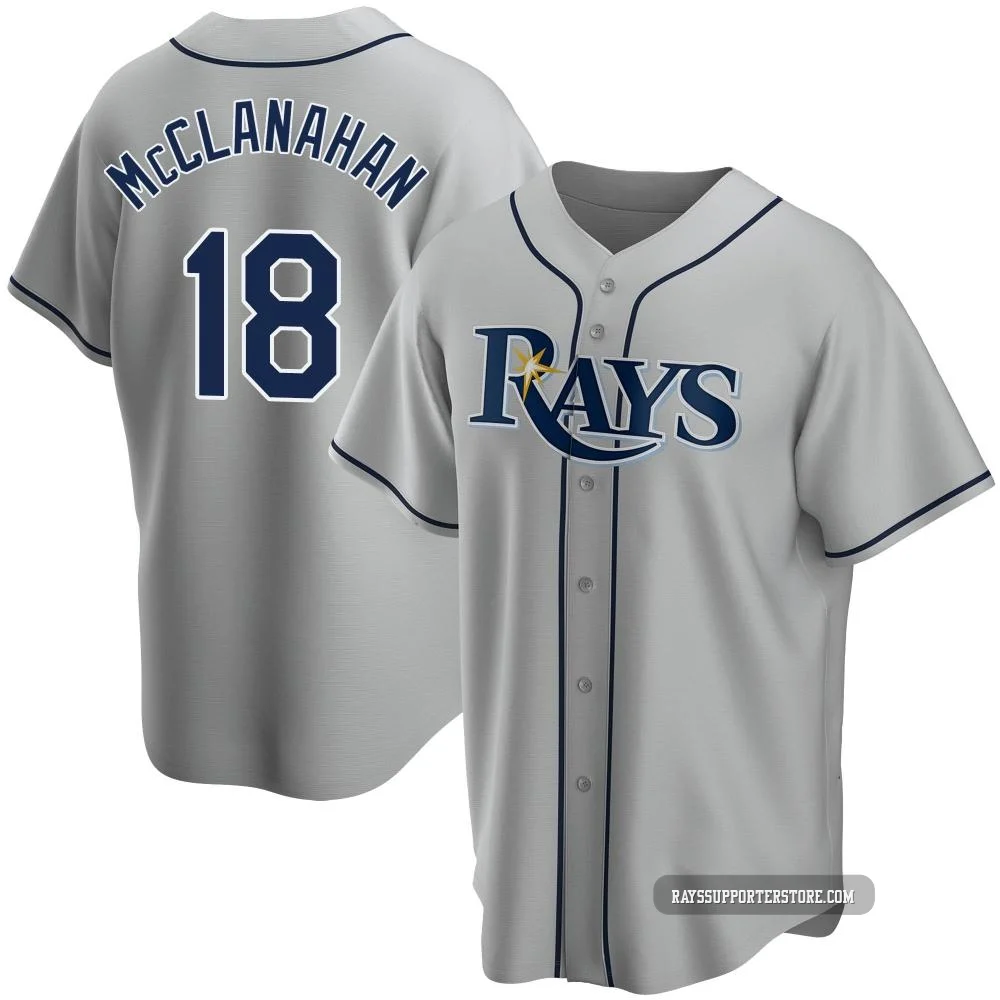 Tampa Bay Rays ＃18 Shane McClanahan Men's Replica Road Jersey - Gray