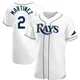 Tampa Bay Rays ＃2 Michael Martinez Men's Authentic Home Jersey - White