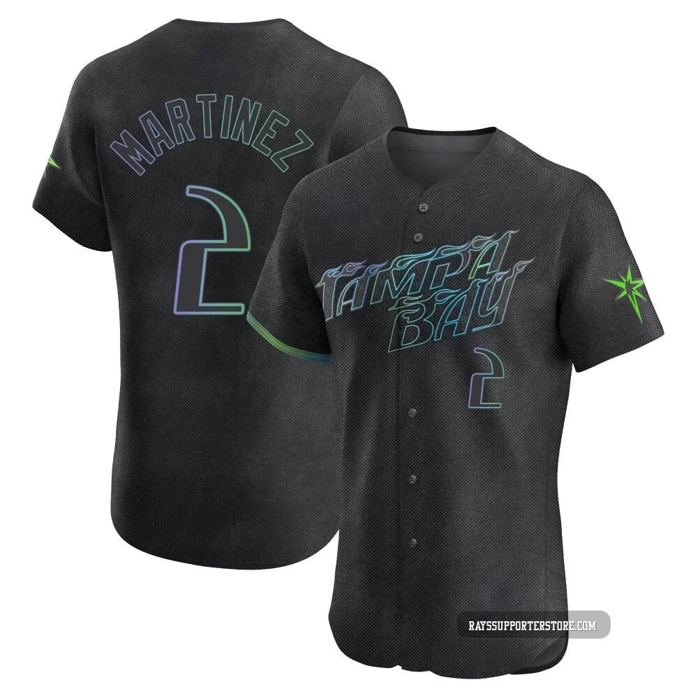 Tampa Bay Rays ＃2 Michael Martinez Men's Elite 2024 City Connect Jersey - Charcoal
