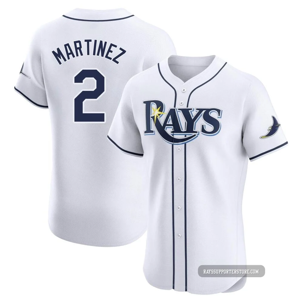 Tampa Bay Rays ＃2 Michael Martinez Men's Elite Home Jersey - White