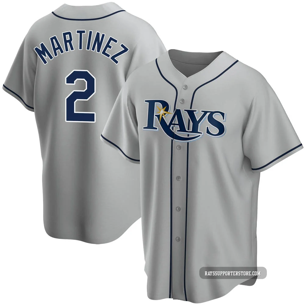 Tampa Bay Rays ＃2 Michael Martinez Men's Replica Road Jersey - Gray