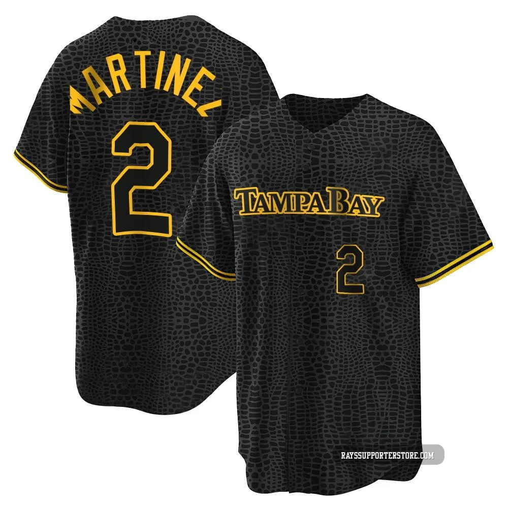 Tampa Bay Rays ＃2 Michael Martinez Men's Replica Snake Skin City Jersey - Black