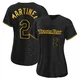 Tampa Bay Rays ＃2 Michael Martinez Women's Authentic Snake Skin City Jersey - Black