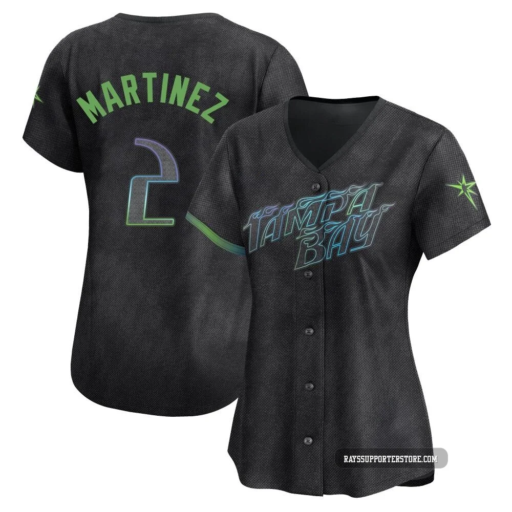 Tampa Bay Rays ＃2 Michael Martinez Women's Limited 2024 City Connect Jersey - Charcoal