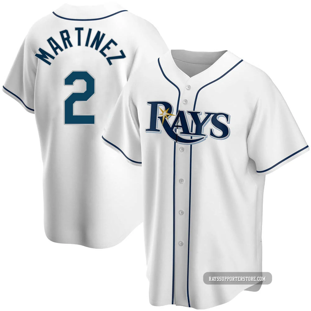 Tampa Bay Rays ＃2 Michael Martinez Youth Replica Home Jersey - White