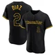Tampa Bay Rays ＃2 Yandy Diaz Men's Authentic Snake Skin City Jersey - Black