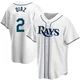 Tampa Bay Rays ＃2 Yandy Diaz Men's Replica Home Jersey - White