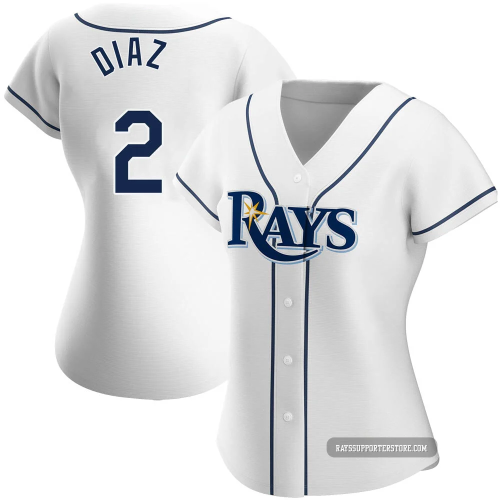 Tampa Bay Rays ＃2 Yandy Diaz Women's Authentic Home Jersey - White