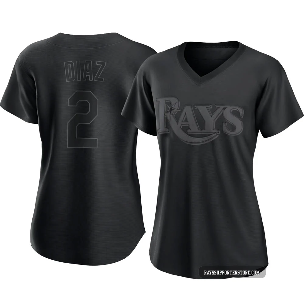 Tampa Bay Rays ＃2 Yandy Diaz Women's Authentic Pitch Fashion Jersey - Black