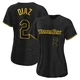 Tampa Bay Rays ＃2 Yandy Diaz Women's Authentic Snake Skin City Jersey - Black