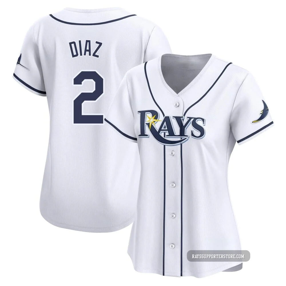 Tampa Bay Rays ＃2 Yandy Diaz Women's Limited Home Jersey - White