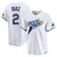 Tampa Bay Rays ＃2 Yandy Diaz Youth Limited Throwback Cooperstown Jersey - White