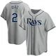 Tampa Bay Rays ＃2 Yandy Diaz Youth Replica Road Jersey - Gray