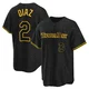 Tampa Bay Rays ＃2 Yandy Diaz Youth Replica Snake Skin City Jersey - Black