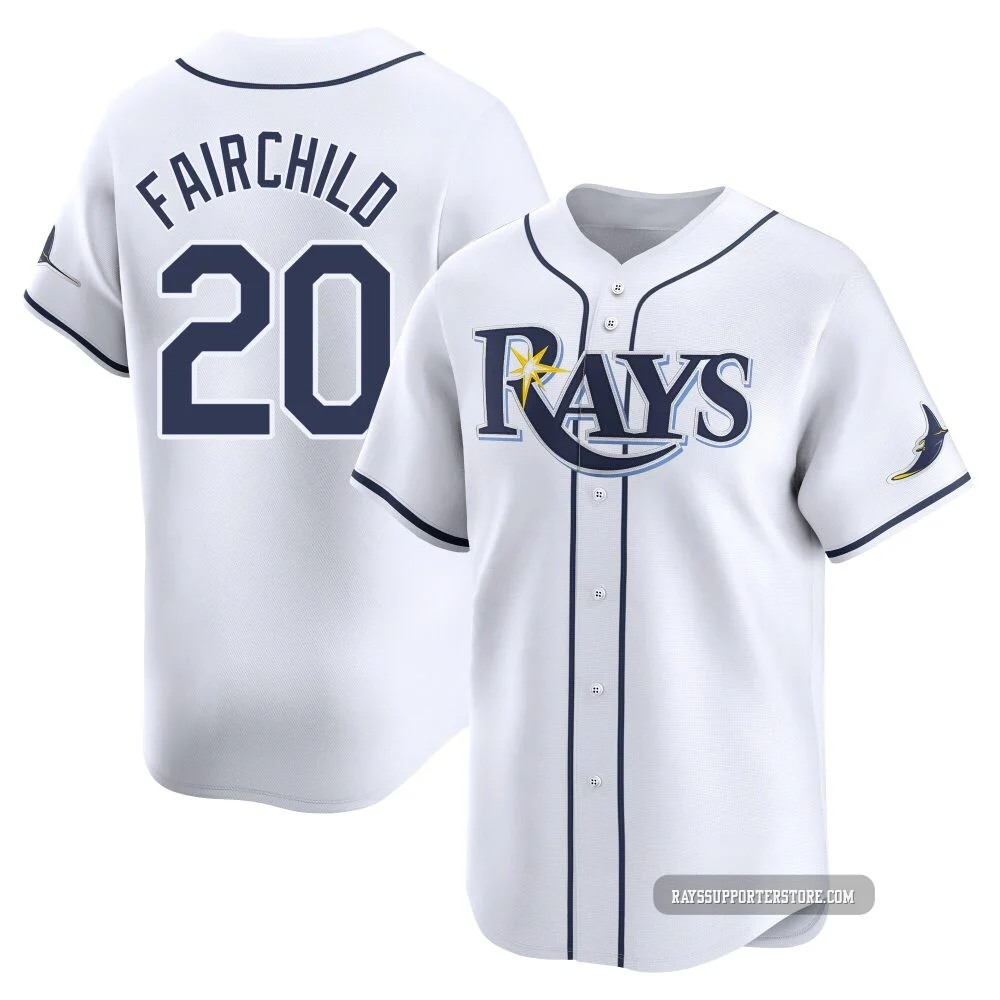Tampa Bay Rays ＃20 Stuart Fairchild Men's Limited Home Jersey - White