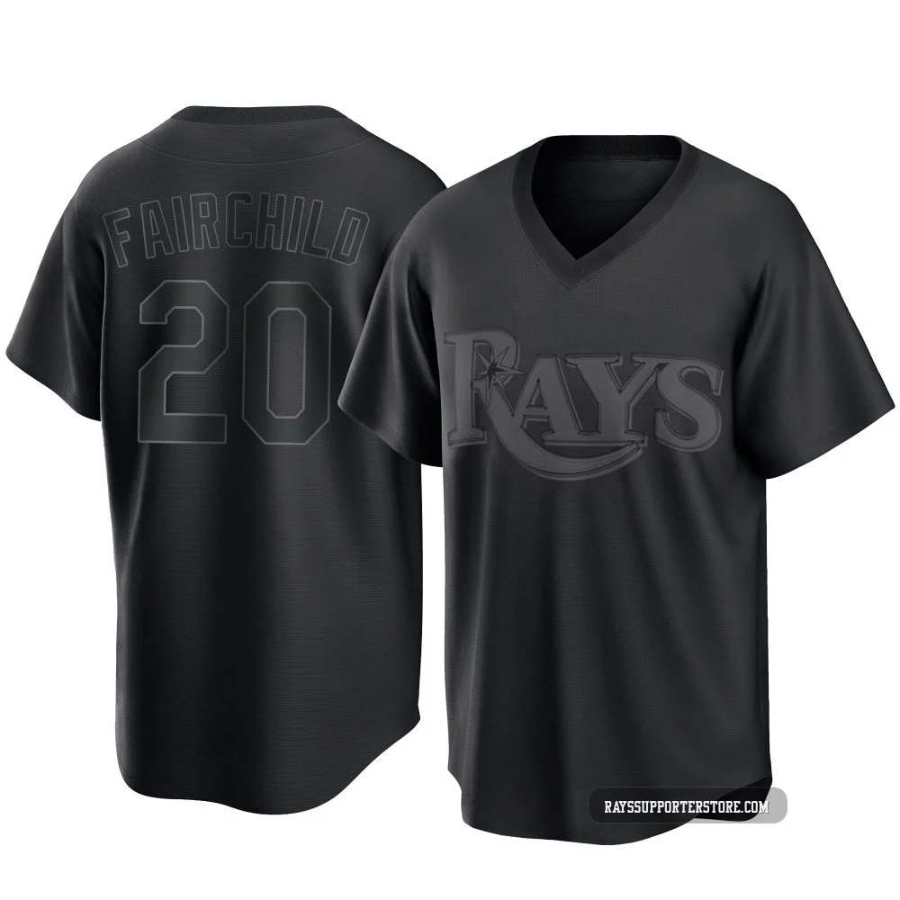 Tampa Bay Rays ＃20 Stuart Fairchild Men's Replica Pitch Fashion Jersey - Black