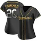 Tampa Bay Rays ＃20 Stuart Fairchild Women's Replica Black en Alternate Jersey - Gold