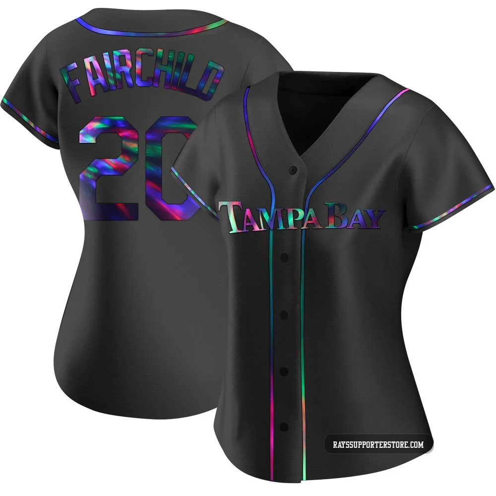 Tampa Bay Rays ＃20 Stuart Fairchild Women's Replica Holographic Alternate Jersey - Black