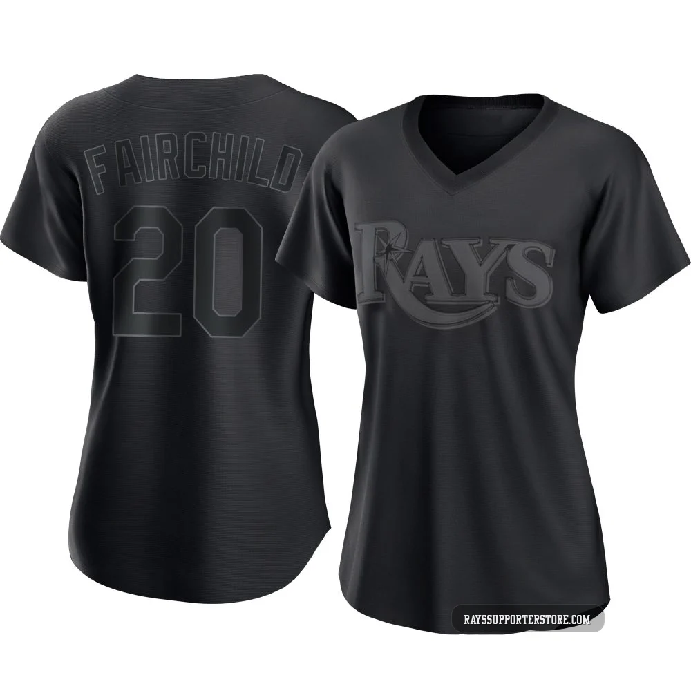 Tampa Bay Rays ＃20 Stuart Fairchild Women's Replica Pitch Fashion Jersey - Black