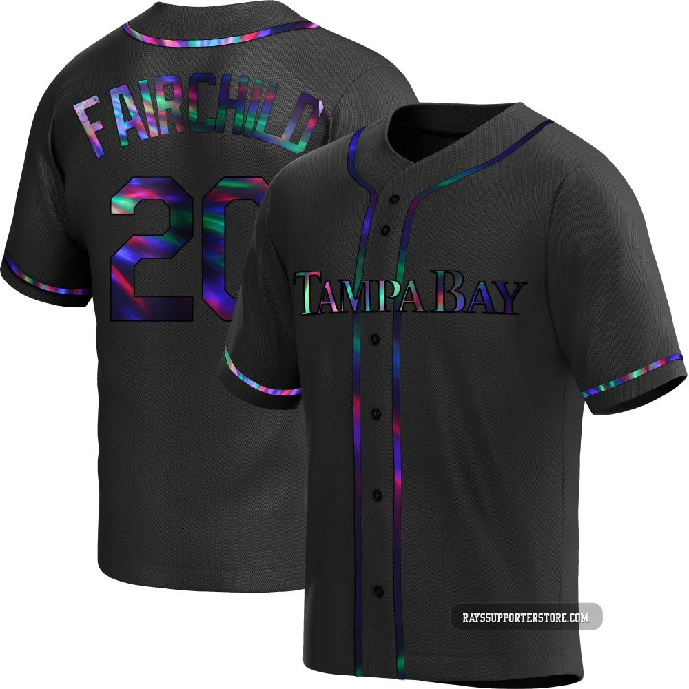 Tampa Bay Rays ＃20 Stuart Fairchild Youth Replica Holographic Alternate Jersey - Black