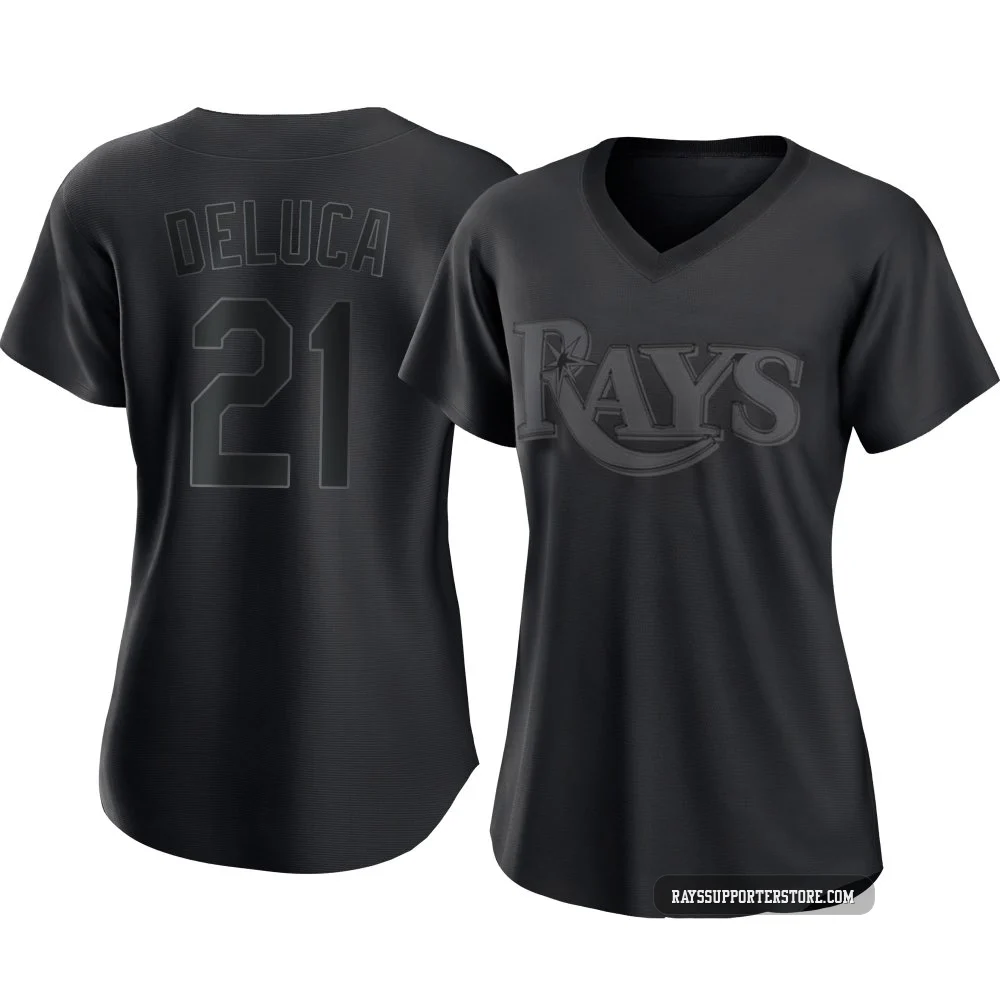 Tampa Bay Rays ＃21 Jonny DeLuca Women's Authentic Pitch Fashion Jersey - Black