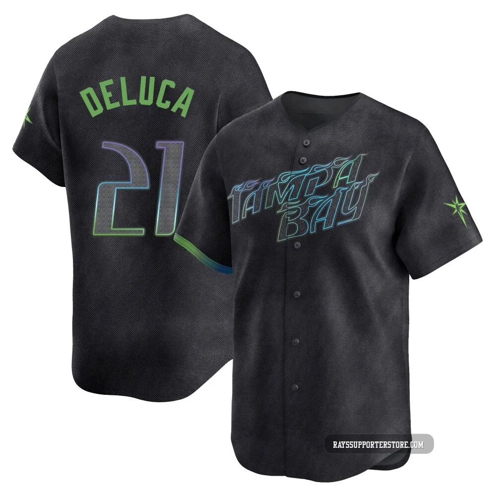 Tampa Bay Rays ＃21 Jonny DeLuca Youth Limited 2024 City Connect Jersey - Charcoal