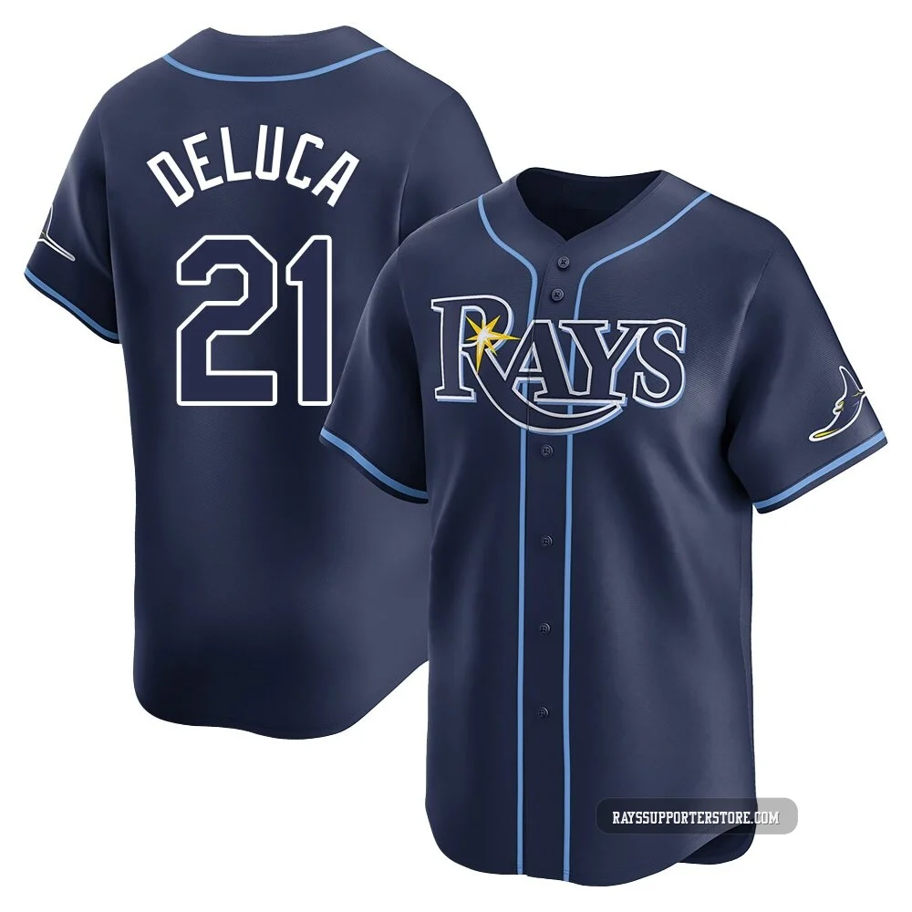 Tampa Bay Rays ＃21 Jonny DeLuca Youth Limited Away Jersey - Navy