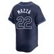 Tampa Bay Rays ＃22 Chris Mazza Men's Limited Away Jersey - Navy