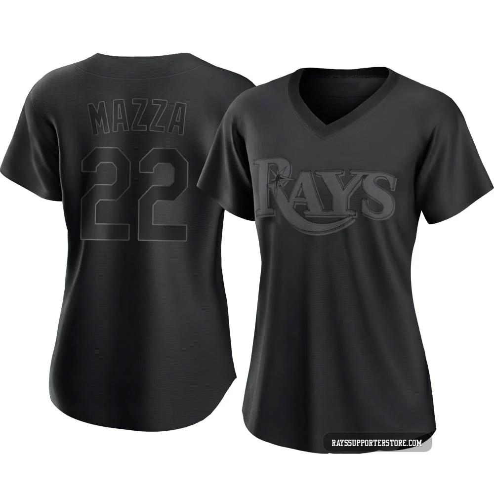 Tampa Bay Rays ＃22 Chris Mazza Women's Authentic Pitch Fashion Jersey - Black