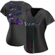 Tampa Bay Rays ＃22 Chris Mazza Women's Replica Holographic Alternate Jersey - Black