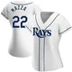 Tampa Bay Rays ＃22 Chris Mazza Women's Replica Home Jersey - White