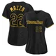 Tampa Bay Rays ＃22 Chris Mazza Women's Replica Snake Skin City Jersey - Black